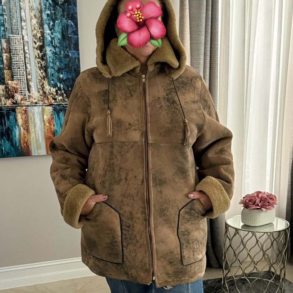 Shearling Jacket with detachable hood